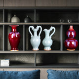 Load image into Gallery viewer, Jun Ware Inspired Crackle Glaze Porcelain Vase