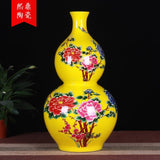 Load image into Gallery viewer, Large Yellow Gourd Porcelain Art Vase