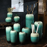 Load image into Gallery viewer, Emerald Green Jingdezhen Statement Floor Vase