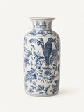 Load image into Gallery viewer, Blue and White Parrot Motif Porcelain Vase - Maia Gala gallery product image