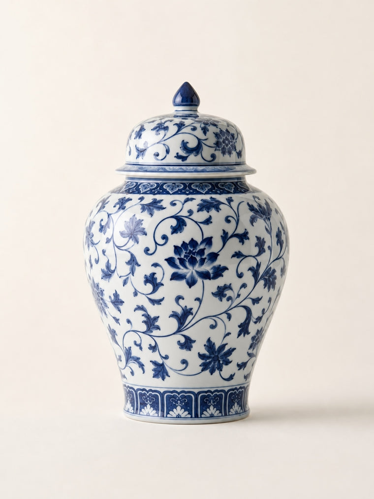Blue and White Porcelain Storage Jar Vase