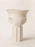 Load image into Gallery viewer, Cream Ceramic Sculptural Pedestal Vase - Maia Gala gallery product image