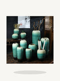 Load image into Gallery viewer, Emerald Green Jingdezhen Statement Floor Vase - Maia Gala gallery product image