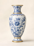 Load image into Gallery viewer, French Blue and White Gilded Porcelain Vase - Maia Gala gallery product image