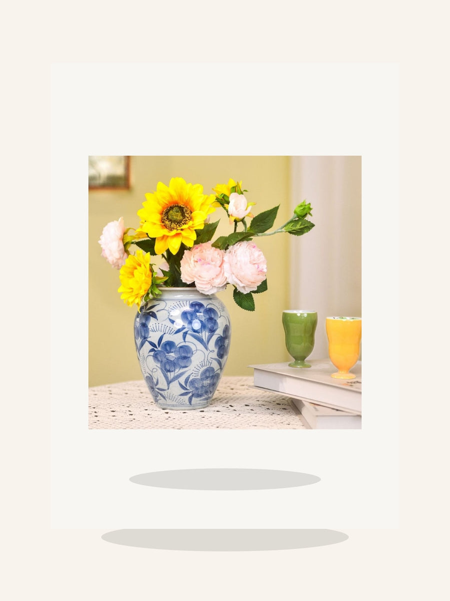 Ice Plum Blue and White Porcelain Vase