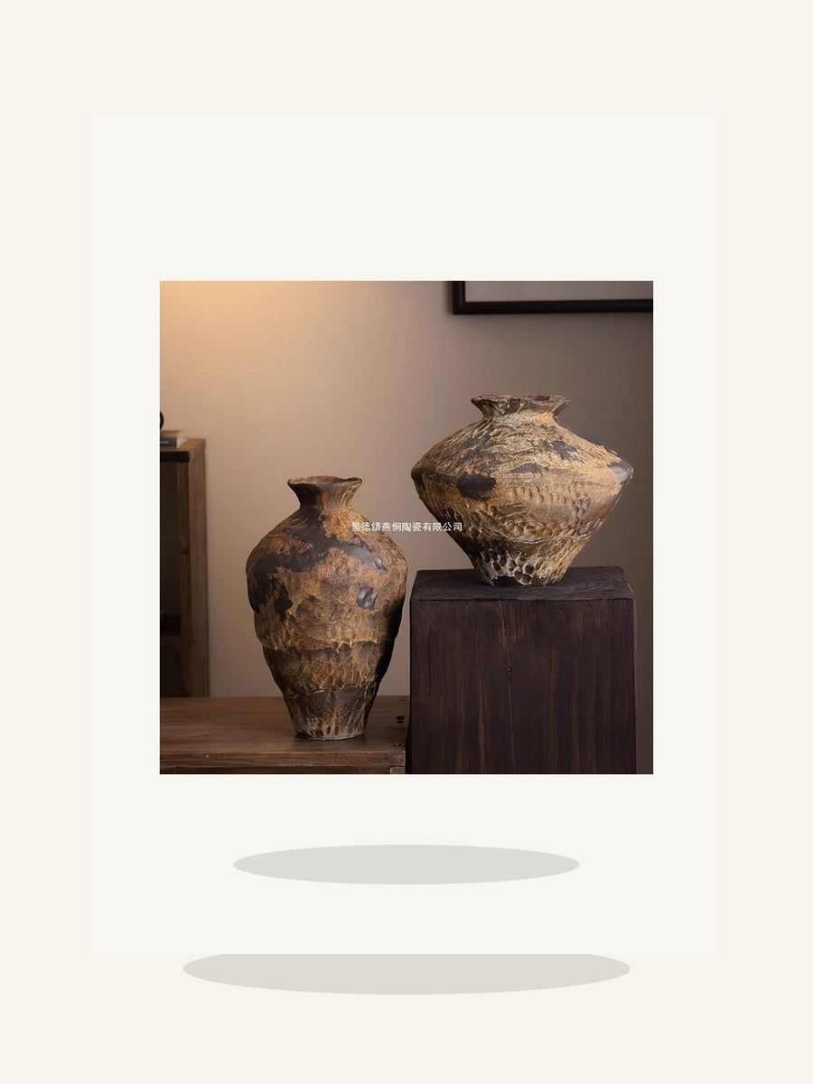 Rustic Handmade Jingdezhen Ceramic Flower Vessel